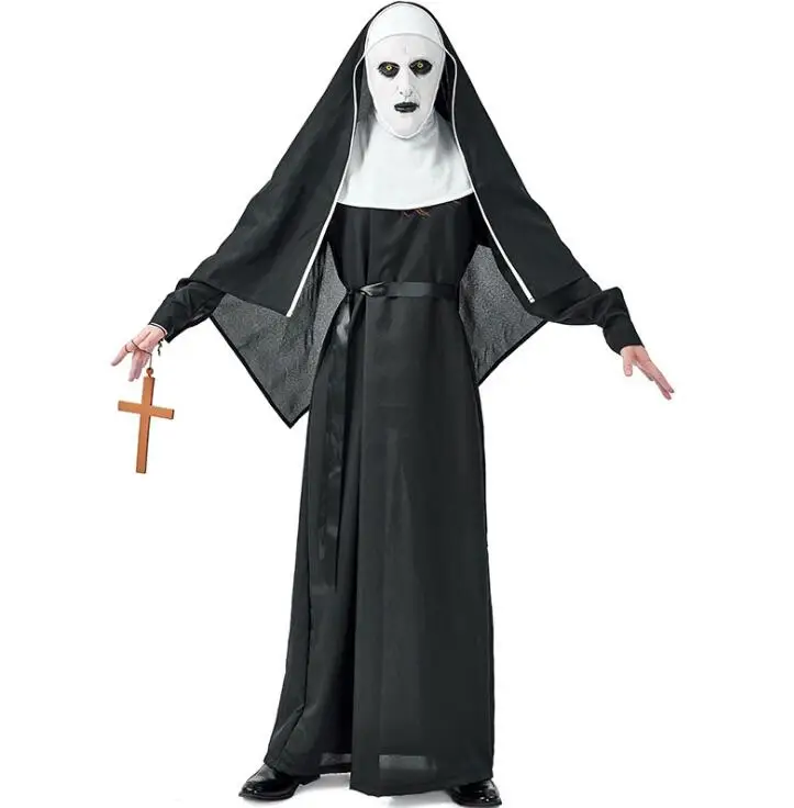 Ecowalson, жуткая монахиня, косплей, монахиня валак, костюм Conjuring 2 унисекс, халат с маской