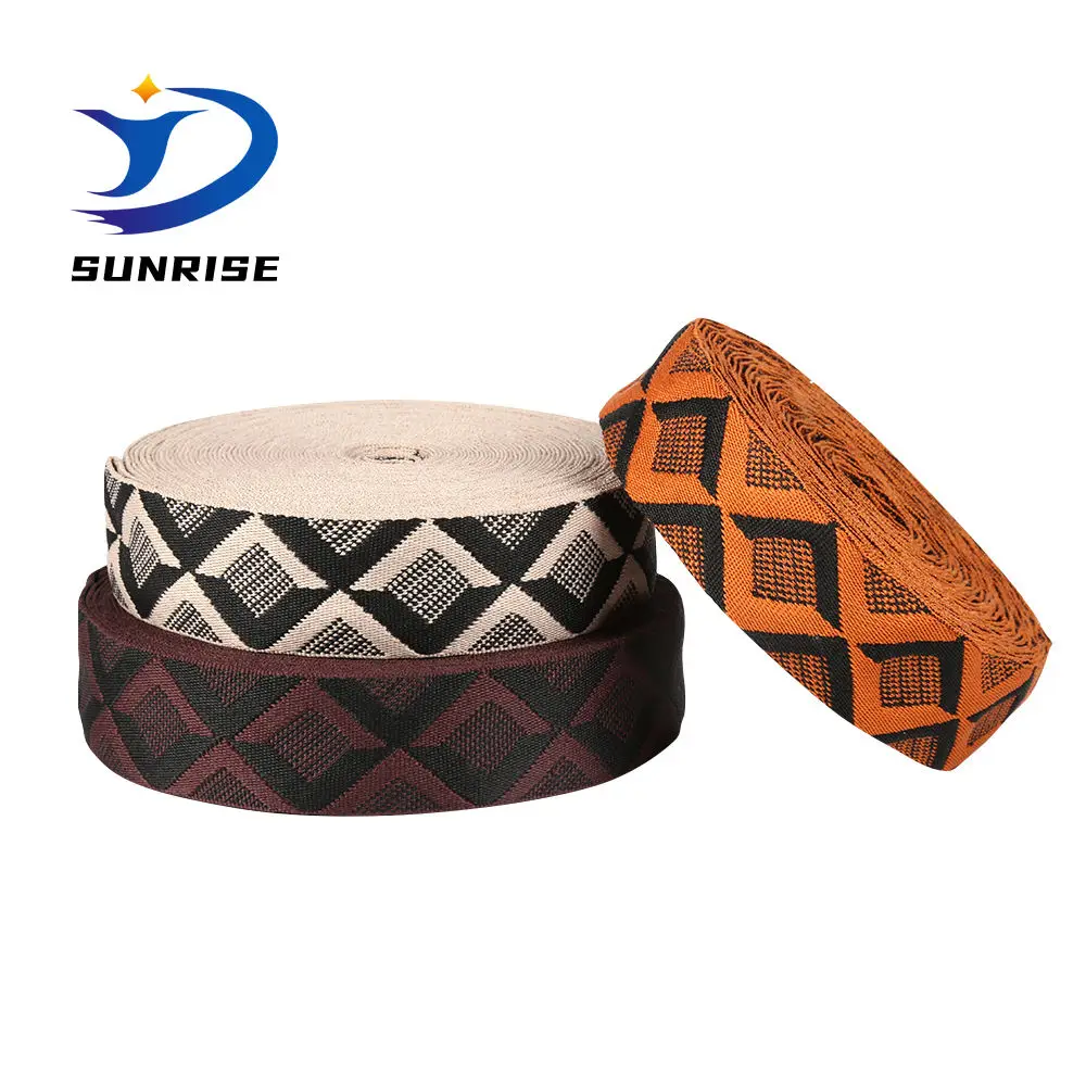 Factory Custom Elastic Waistband Bias Tape Woven Webbing Polyester Nylon Jacquard Elastic Band