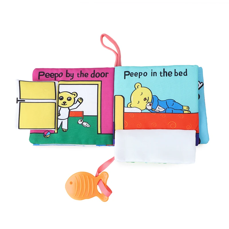 5 pages soft quiet book English cartoon story books fabric book B082