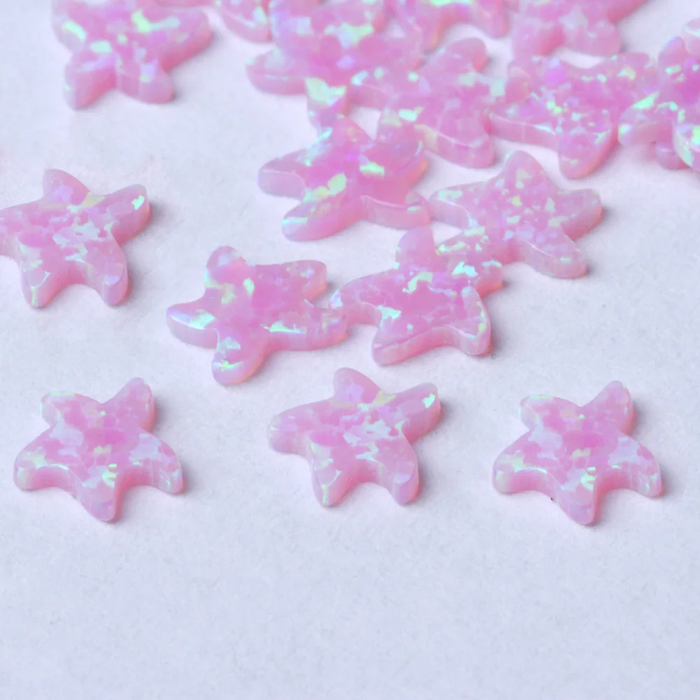 2024 unisex design animal lovely tooth gem starfish 4mm synthetic bello opal diy color stick stone for tooth dental jewelry