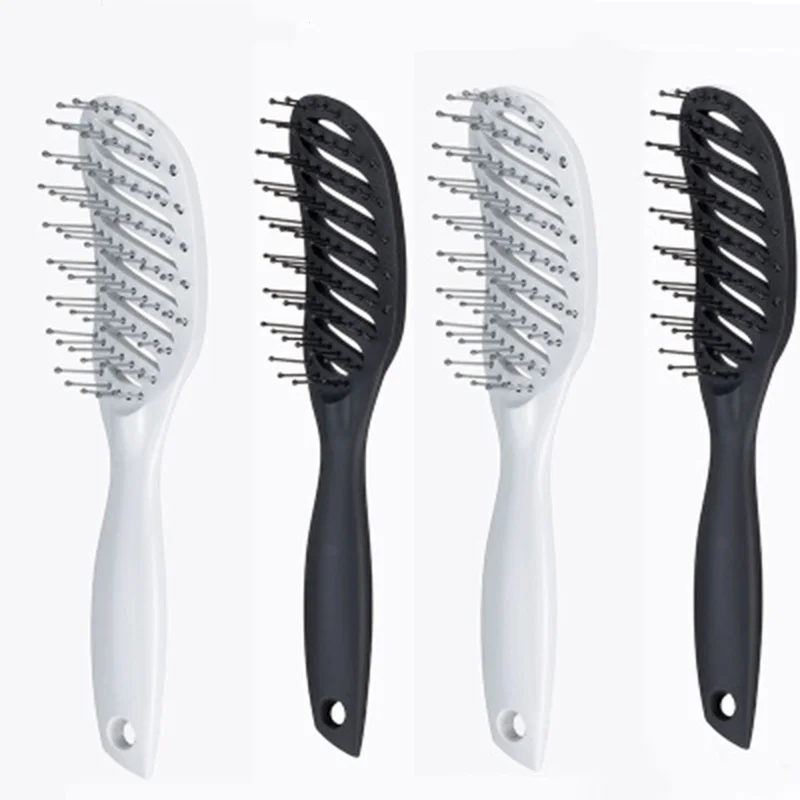 Customized Logo Wholesale Salon Women Styling Hairdressing Massage Comb Black Detangle Hair Brush