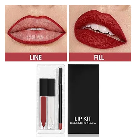 Private Label Long Lasting Wholesale Waterproof Custom Glossy Lip Liner Lipstick Makeup Cosmetics Lip Kit