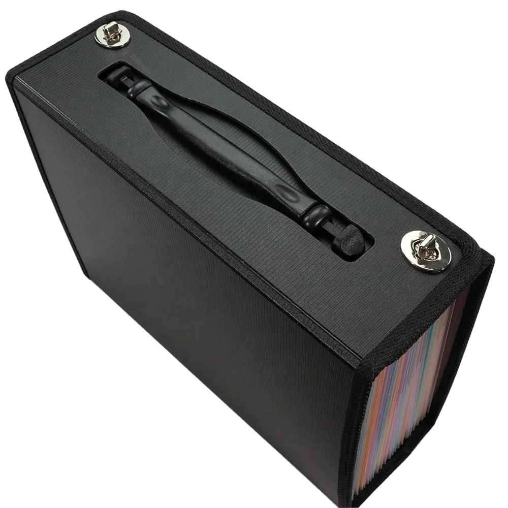 
Hot selling Classic 24 Pocket Letter Size Poly Accordion File Folder with Handle 