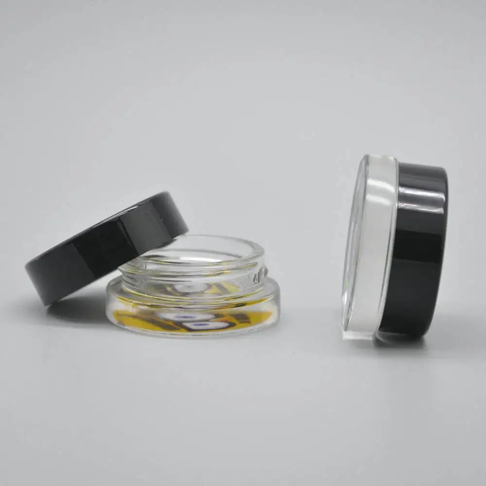 Custom Uv Glass Jars With Lids Clear Concentrate 3.5 Wax Jars Mini Small Glass Jars With Child Resistant Proof Lid