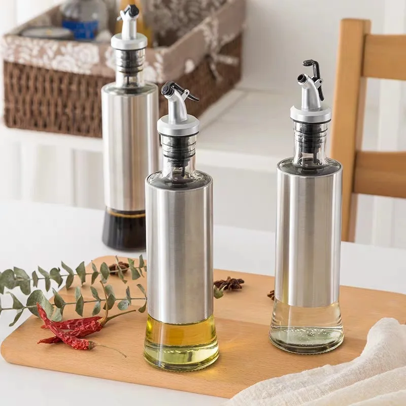 Stainless steel glass oil pot soy sauce bottle seasoning bottle kitchen classification gadget