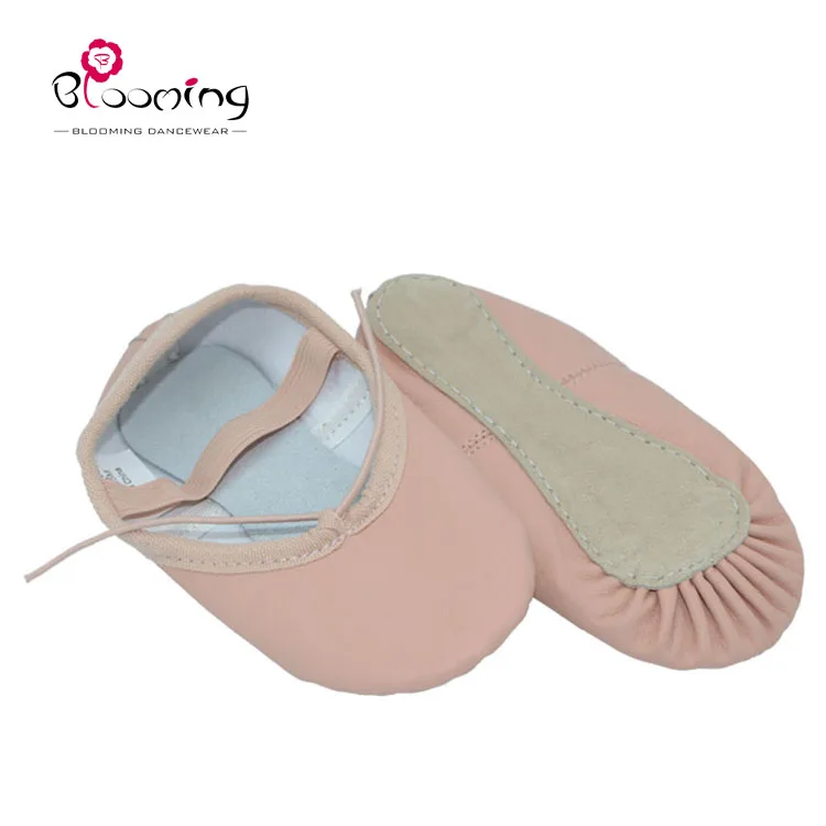 Wholesale children full suede sole leather ballet dance shoes