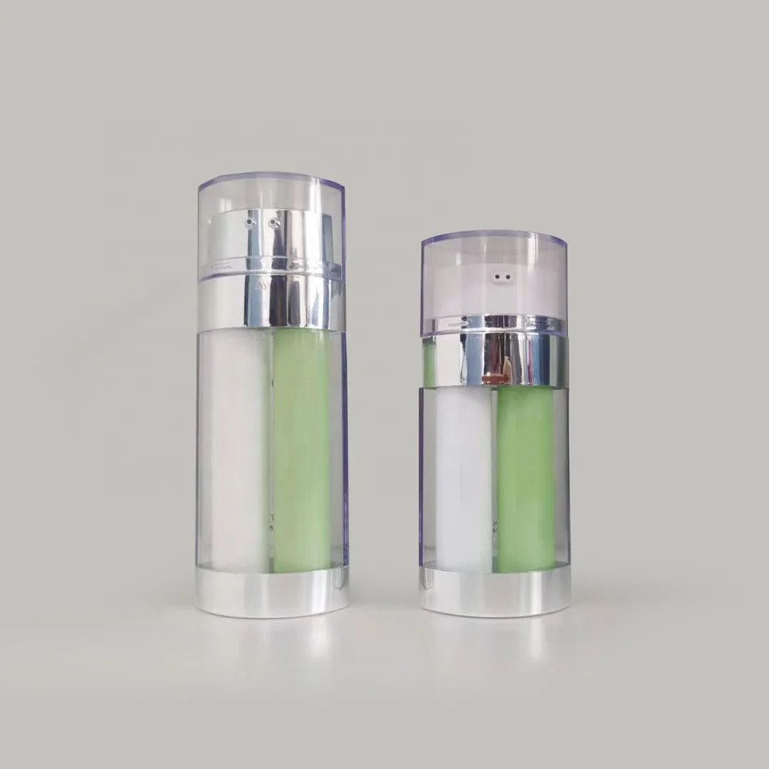 2021 New Design Hot selling Dual Chamber Cosmetic  Lotion Pump Bottle 30ml 50ml
