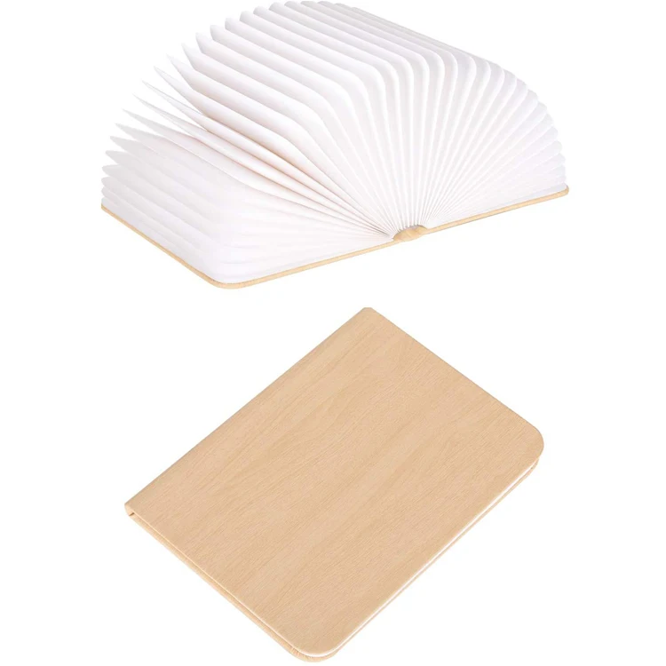 
Wholesale Led Mini Wooden Folding Rechargeable Book Light Led Desk Table Book Shaped Lamp 