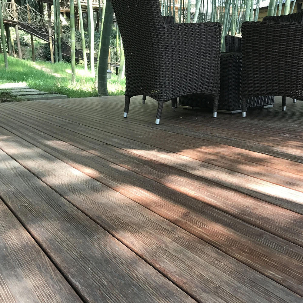 JOOLAN Garden balcony deep carbon wooden bamboo decking carbonized waterproof outdoor bamboo flooring