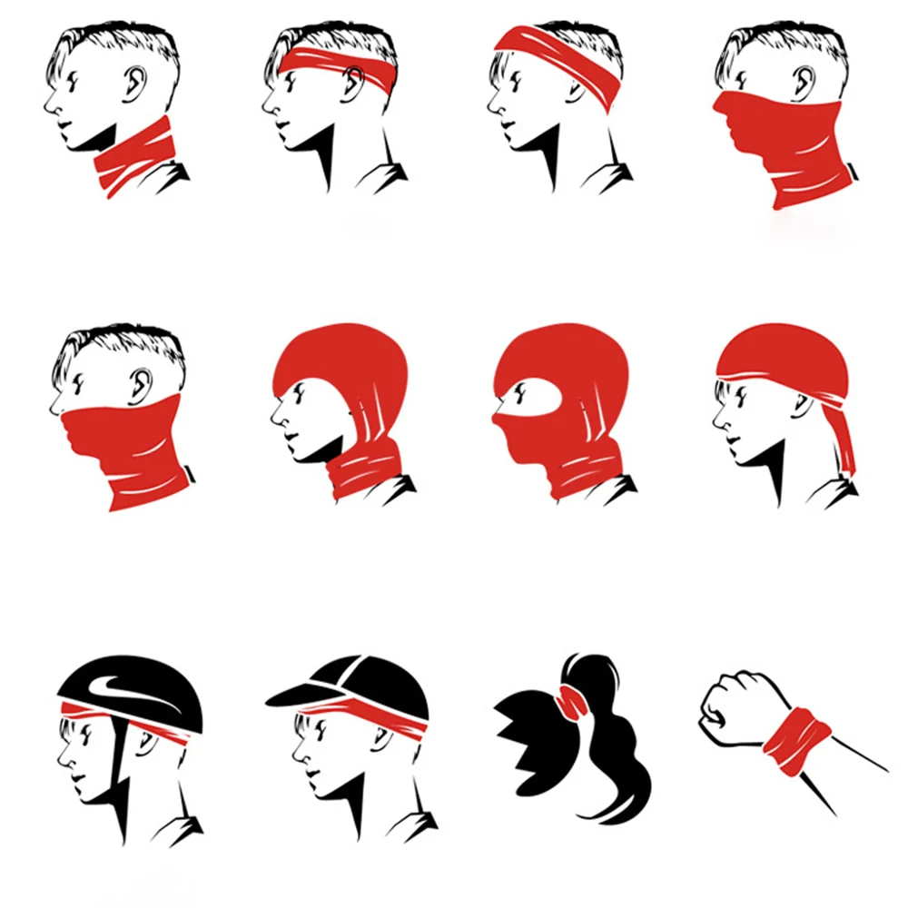 Upf 50+ Custom UV Protection Moisture Wicking Ice Silk Multifunctional Seamless Tube Fishing Neck Gaiter Head Scarf Bandanas