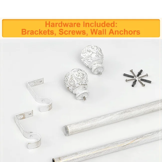 Modern style curtain pole white curtain poles tracks accessories home curtain rod set