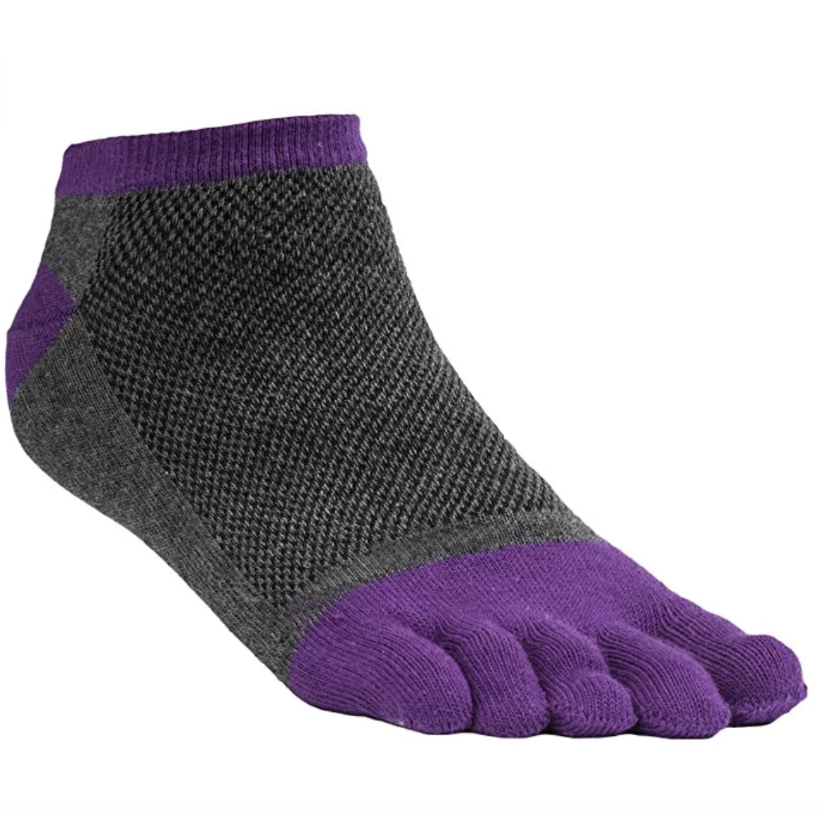 High Quality 100% Cotton Black Women Athletic Ankle Five Finger Toe Socks