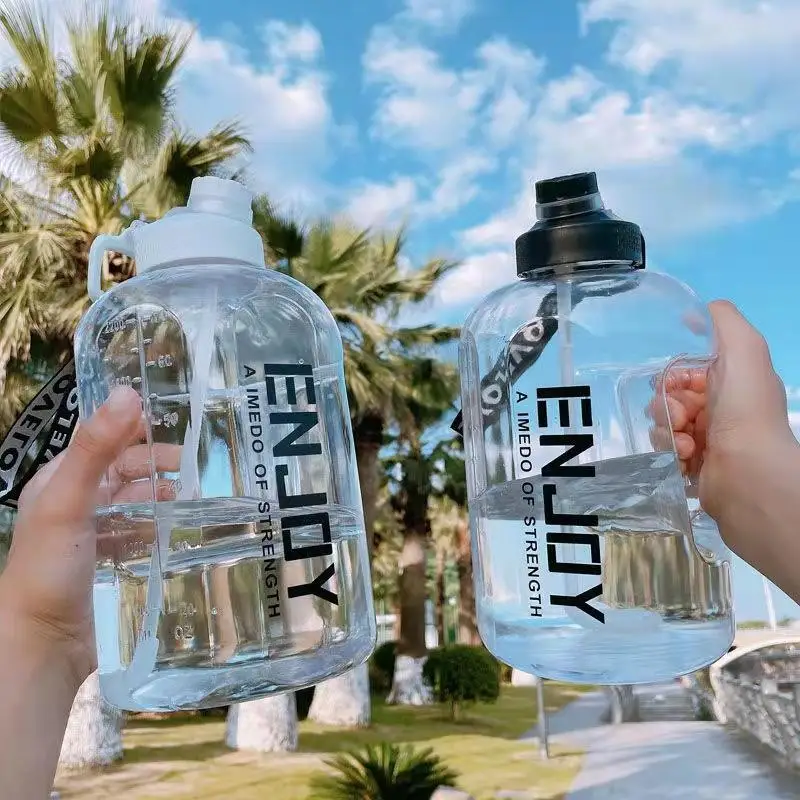 2.2 L New Design Durable BPA-free Plastic Water Bottles Gallon Motivational Sports Gym Water Bottle With Handle