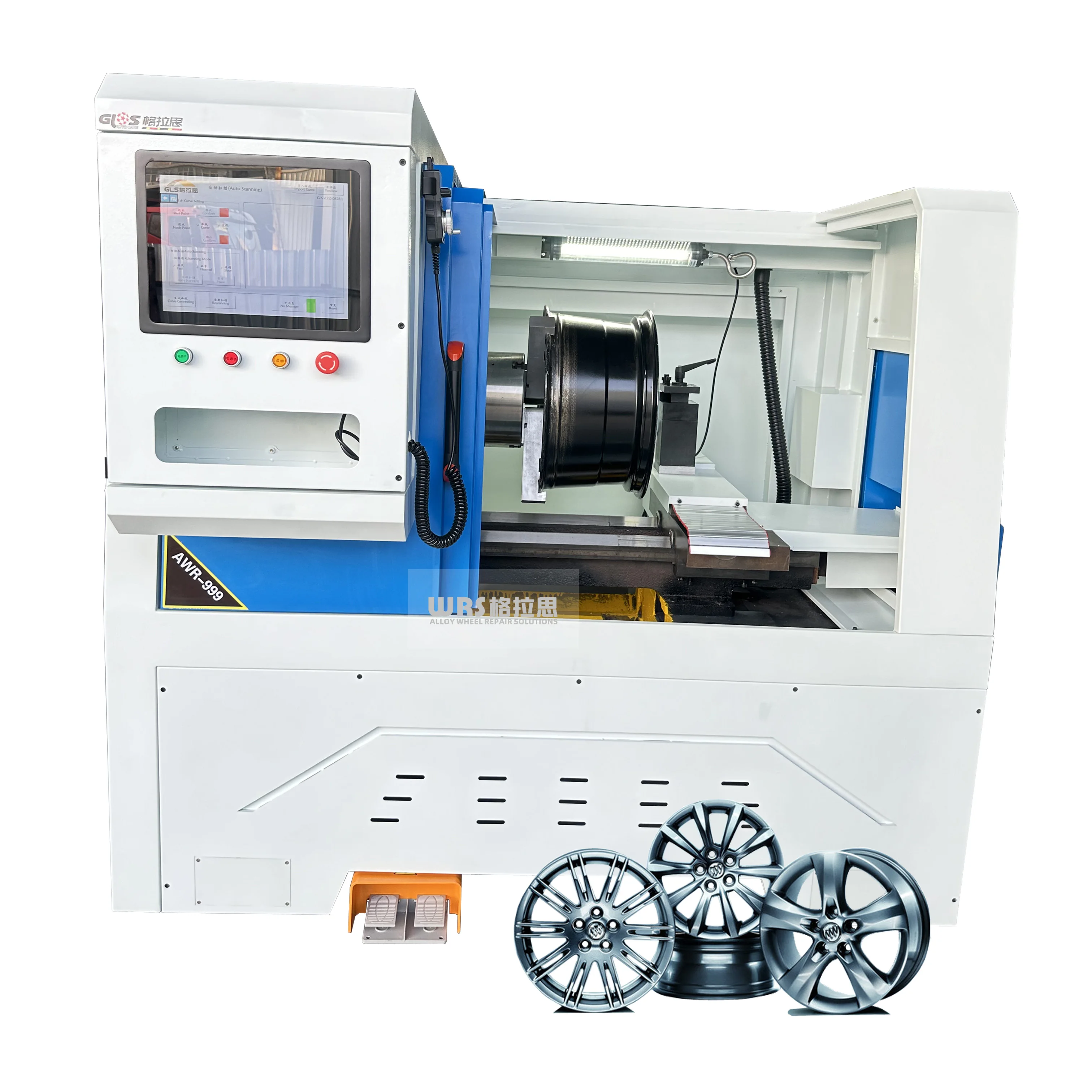 laser scanning Alloy Wheel Diamond Cutting lathe Repair Machine