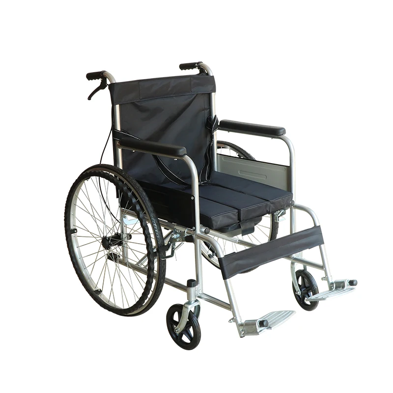 Hot sale carbon steel cheap manual wheelchair folding commode wheelchair for sale