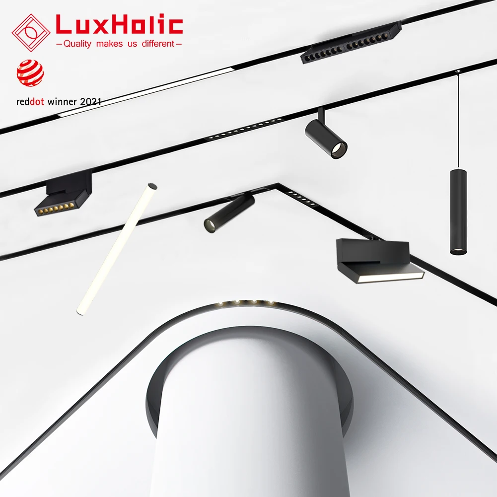 LuxHolic новый тренд 24 в линейный прожектор поверхностный рельсовый трек Магнитная световая система светодиодные магнитные трековые светильники для