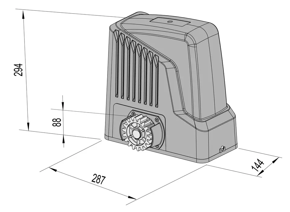DC Motor 24V 350W 1200kg Automatic Remote Control Ups Battery Backup Electric Sliding Gate Opener