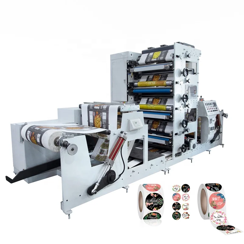HJRY1000 paper flexography printer 1-8 color letterpress adhesive label flexo printing machine with slitting