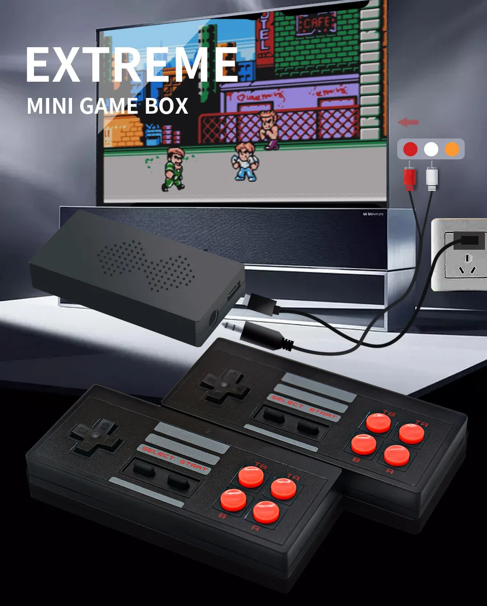 2.4G Wireless Game Joystick Video Player Portable Handheld Consoles AV OUT 620 Classic Retro Games for Kids