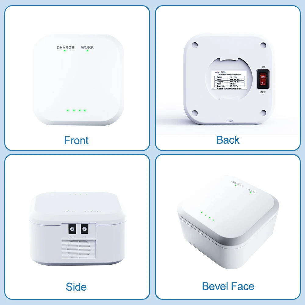 Mylion 12V 5A Mini DC UPS 77.7Wh 21000mAh Smart Adapter Rechargeable Battery Backup for WiFi Router