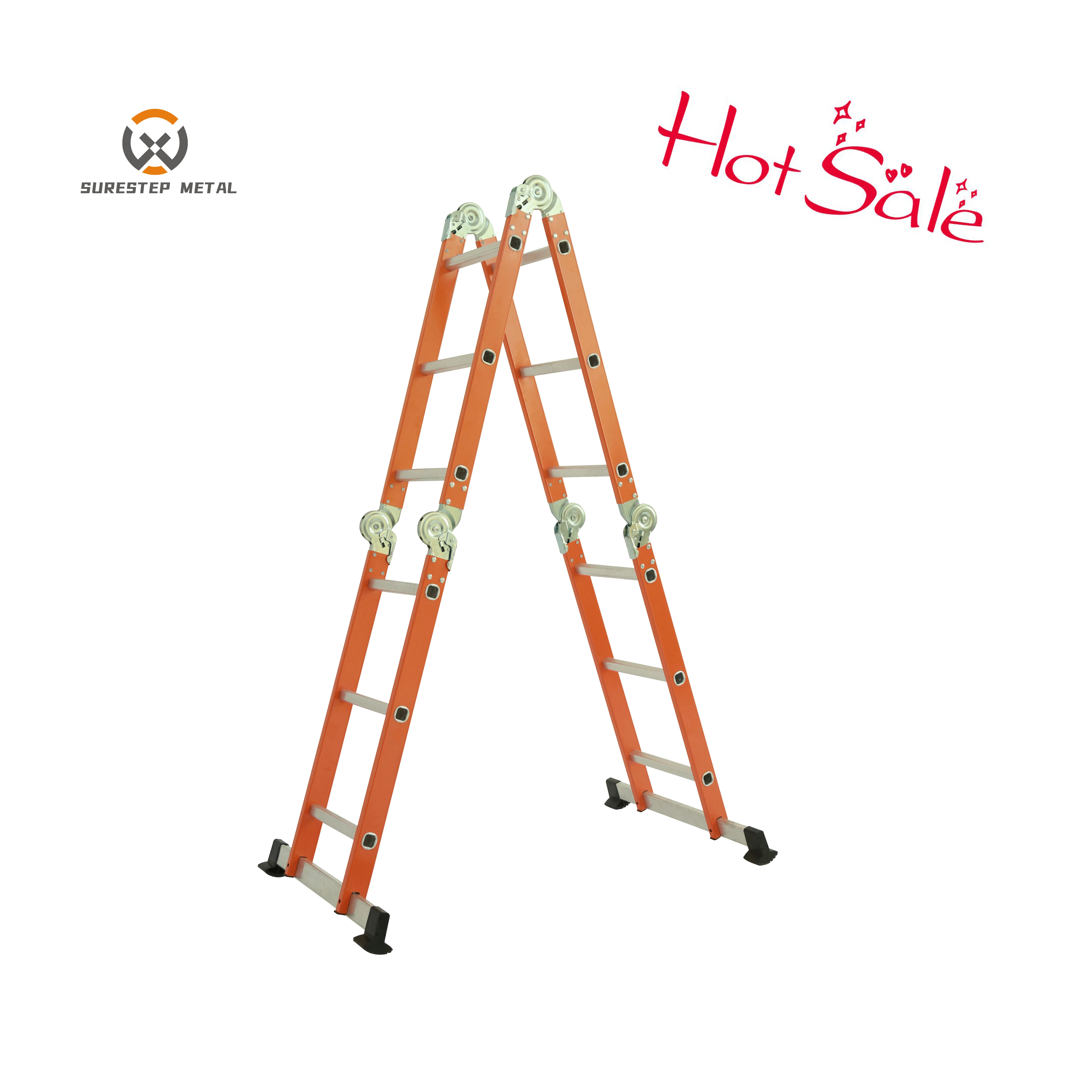 Multipurpose Folding Aluminum Ladder Small Hinge 4*3 4*4 Portability Fold Step Ladder With En131
