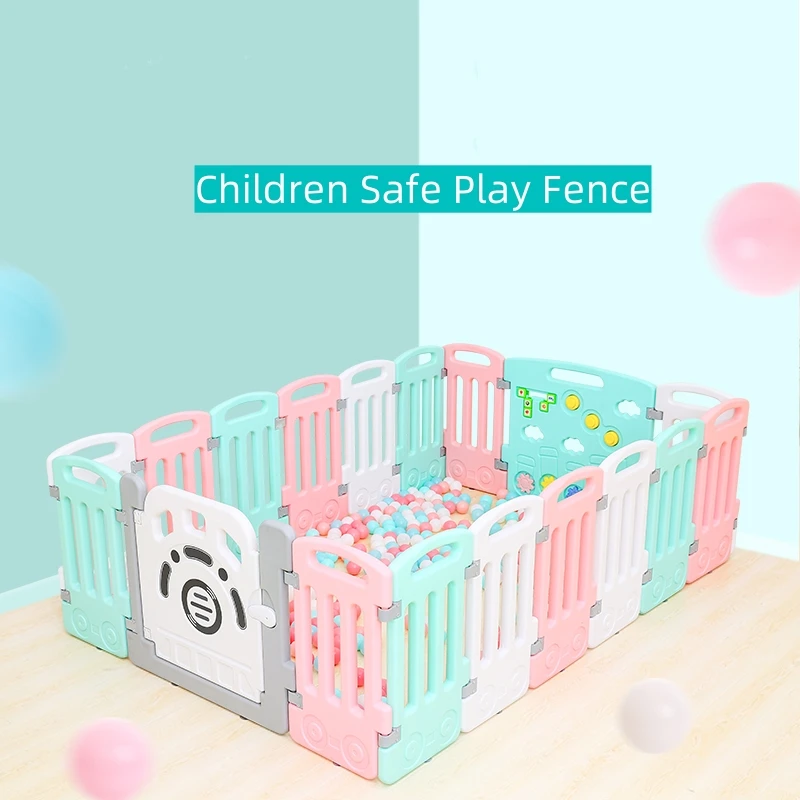 Plastic Indoor Folding Safety Children Kids Baby Fence Playard Playpen Playground with Ocean Ball Accessories