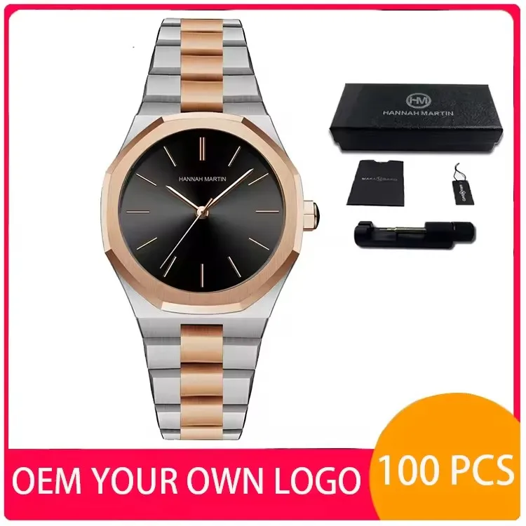 Custom Your Own Logo Hannah Martin 1401 Gift Luxury Design Fashion Original Quartz Wrist Watch For Women Ladies Stainless Steel