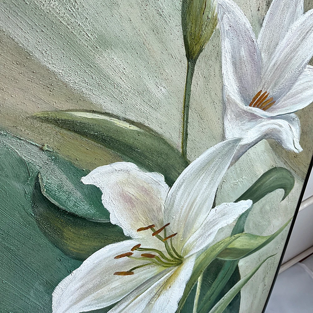 Modern home decor wall art canvas flowers handmade abstract beautiful arts lily flower oil paintings wall decor painting