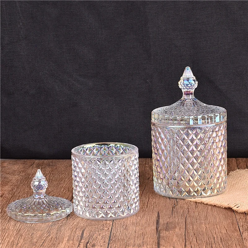Wholesale Antique Crystal Glass Candy Jar Roman Candy Jar with Lid