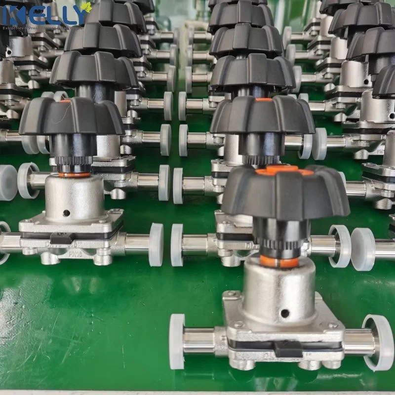 Manual Tri Clamped Diaphragm Valve 316L Stainless Steel Double diaphragm