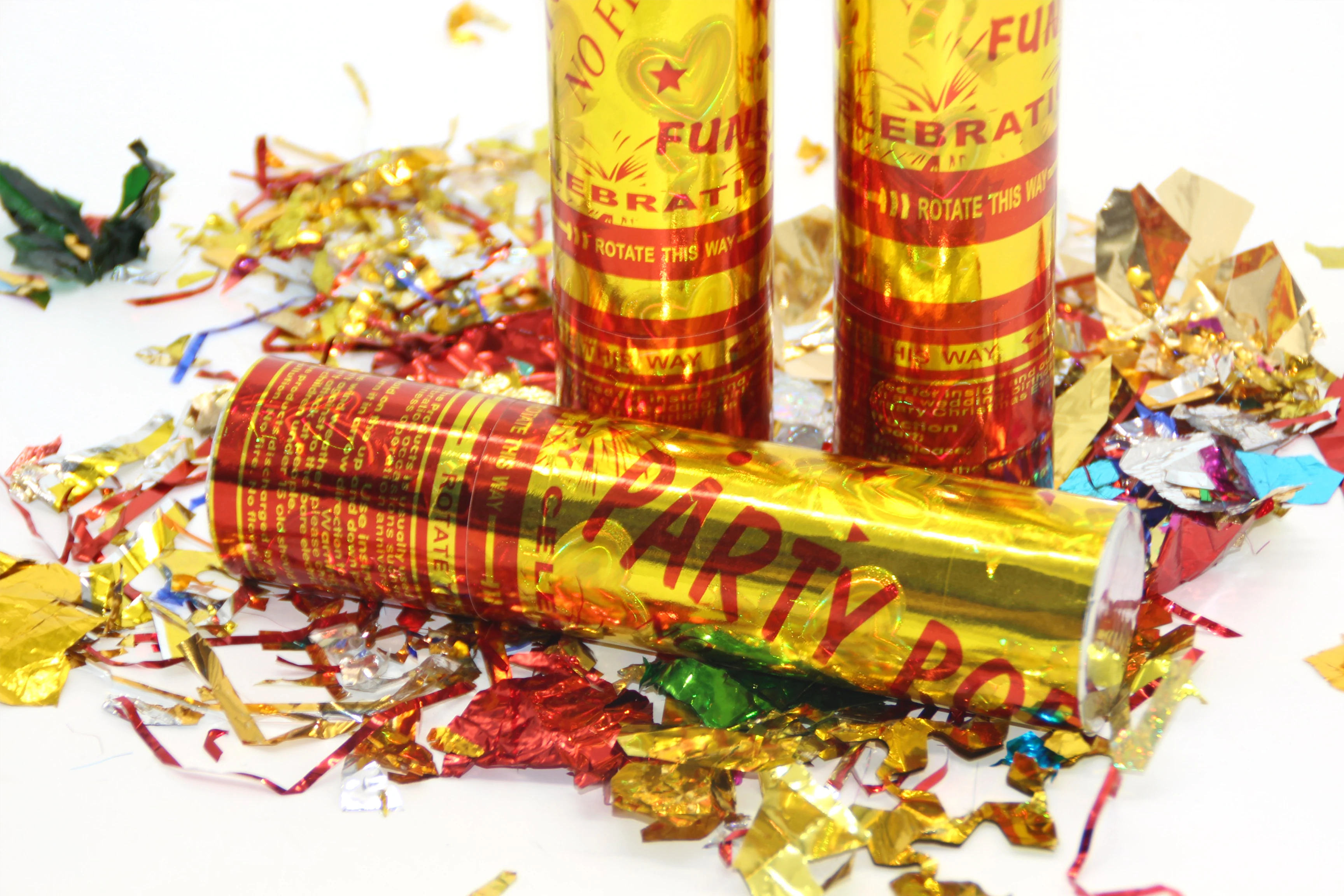 Hot Sale Wedding  And Party Favor Confetti Cannon With Golden Metallic Foil mini cylinder Party Popper