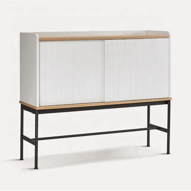 Modern design MDF sideboard with metal frame for dining room furniture--19744