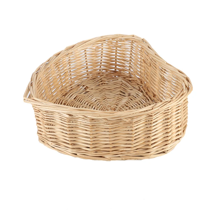 Wholesale toy cloth bag heart shape wicker willow rattan Storage basket