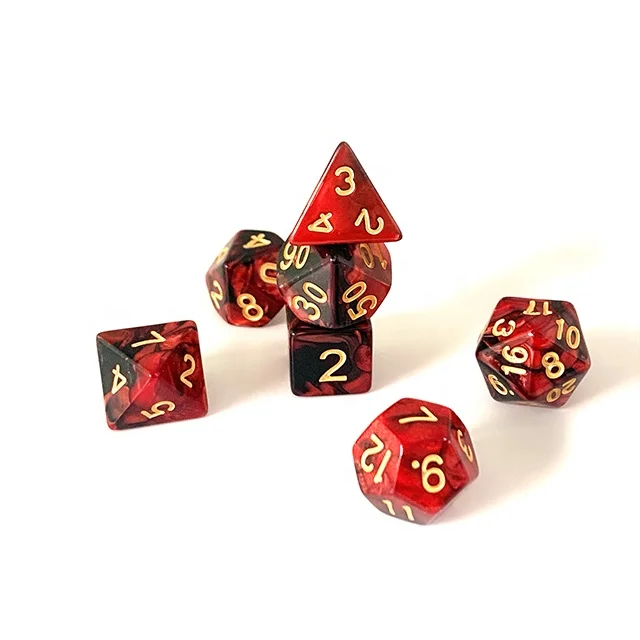 Dungeon and Dragon Polyhedral RPG 16mm 2 Colors Acrylic Dice