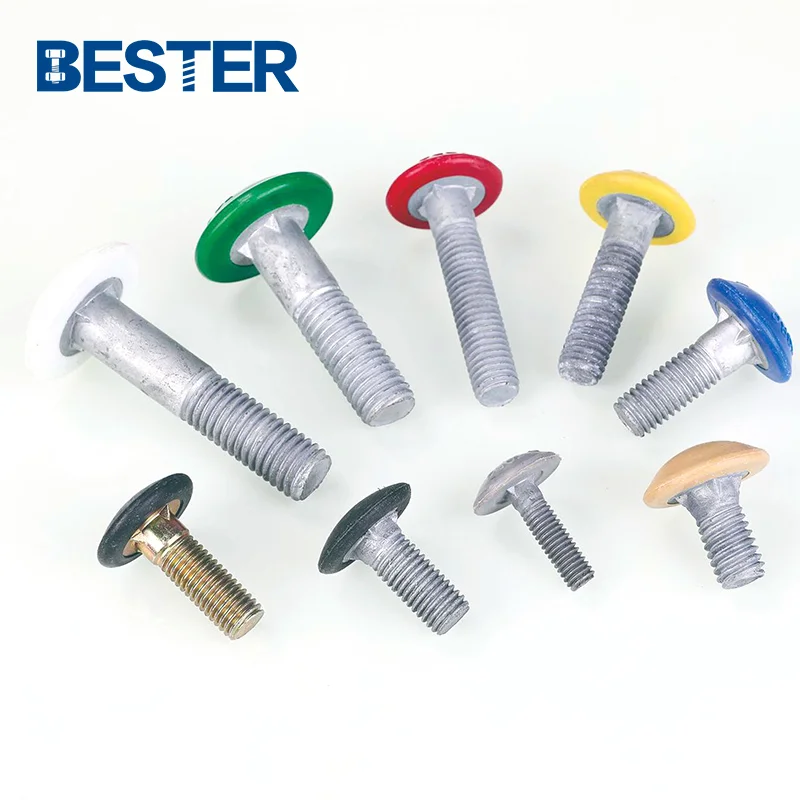 Plastic Capped Water Proof Hot DIP Galvanized Round Head Cup nibbed finned Silo tank bolt