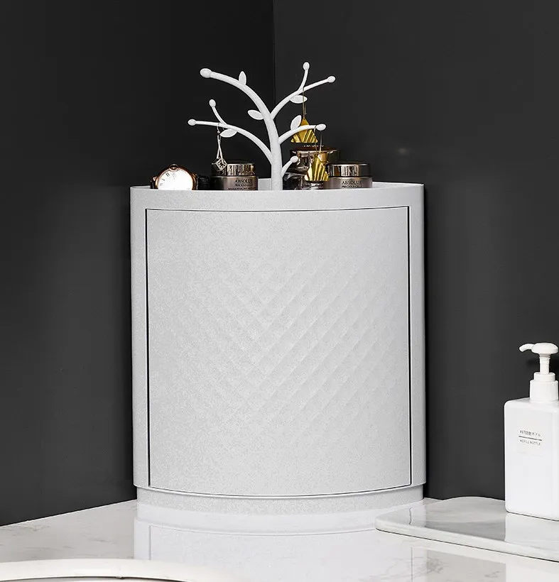 Bathroom Rotating Triangle Shelf Kitchen Toilet Wall Corner Free Punching Cosmetics Storage Racks