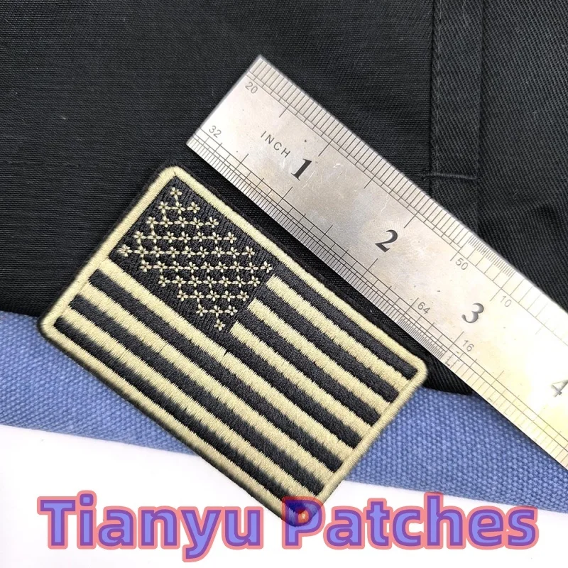American Country Flag Patches Embroidered Mighty Backpack Armband Badges USA Tactical Eaulettes Wappens Iron on Trucker Hat