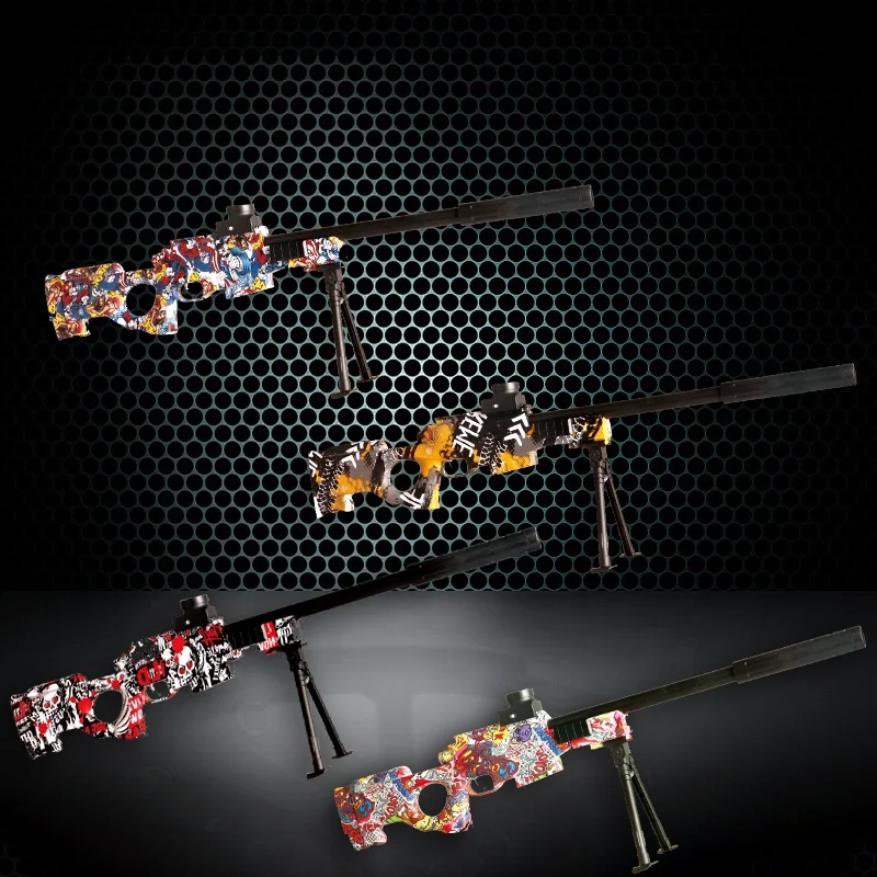 2024 New Electric Plastic Manual Rifle Bullet Toy Gun AWM Hk416d Boy Gel Bead Blaster Automatic 2-in-1 Toy Guns For Adults