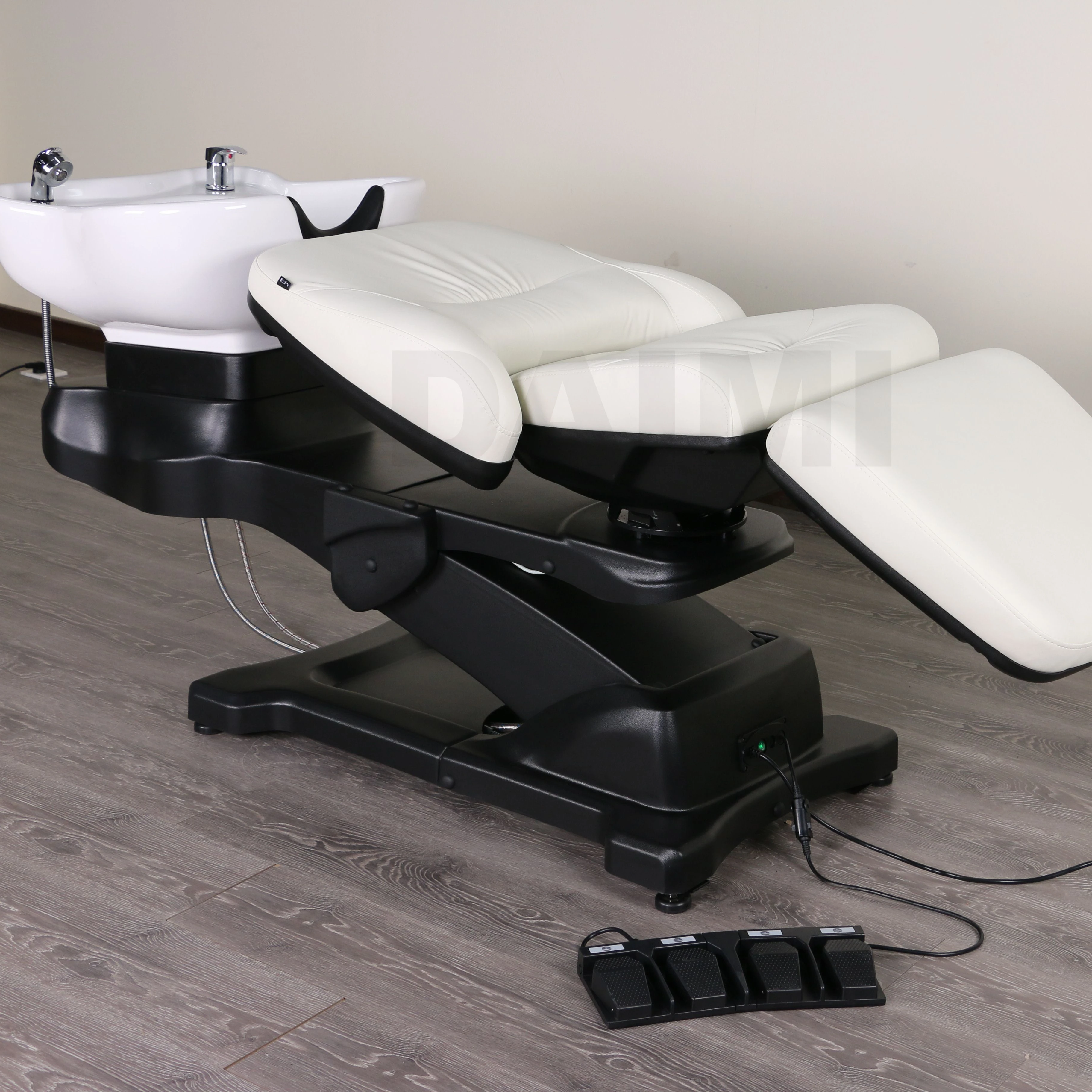Daimi salon furniture thai style massage barber royal head 2 motors chair therapy shampoo bed with water circulation and steamer