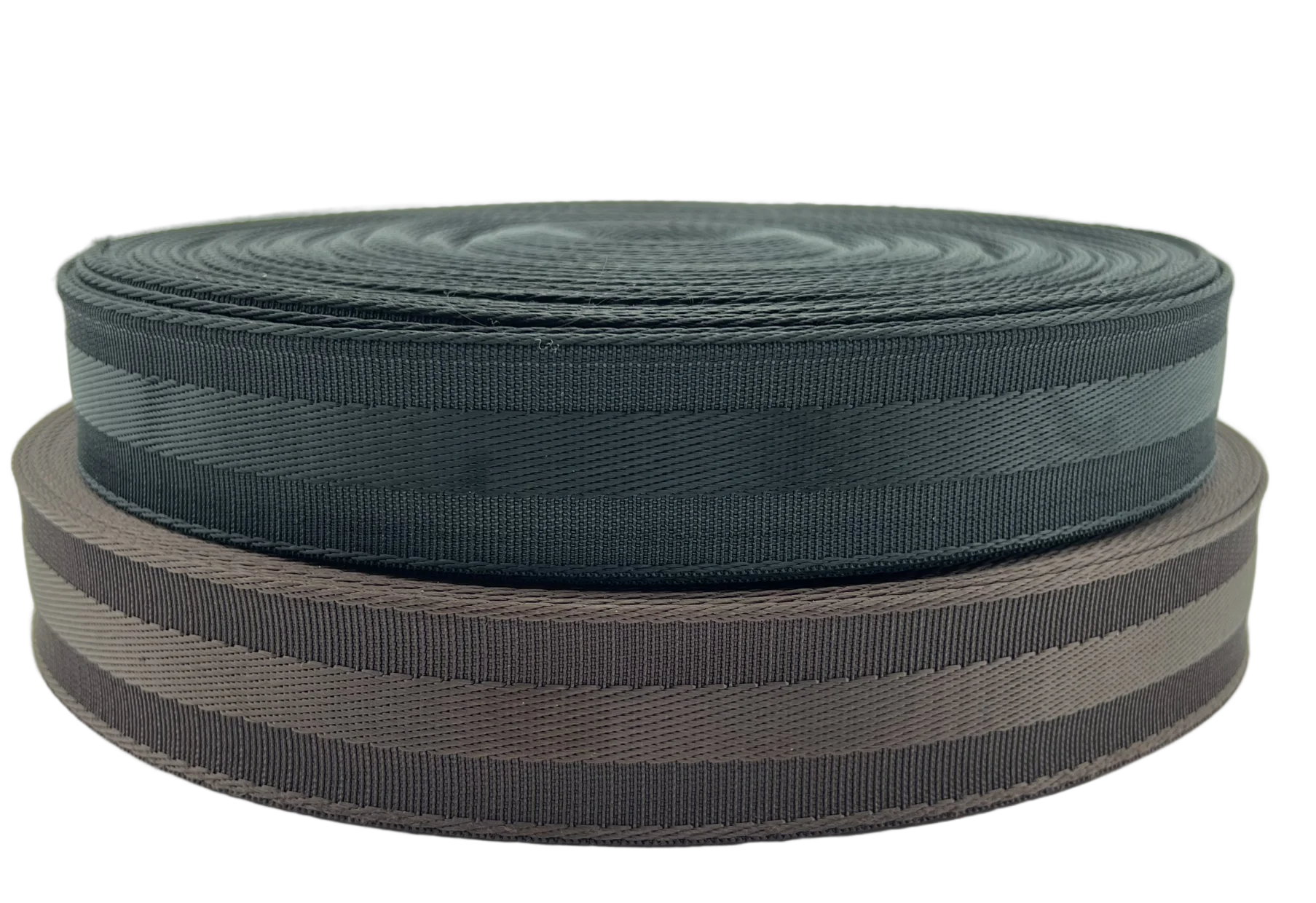 Environmentally friendly three pit black coffee backpack webbing with 38mm thick imitation nylon material