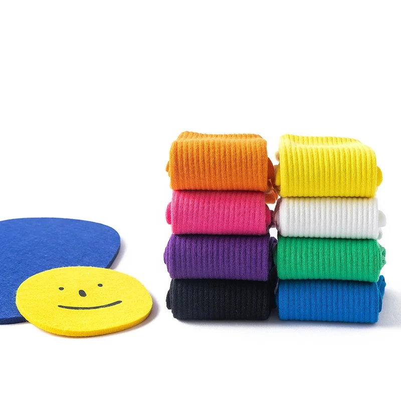 Wholesale Solid Colors Toddler Baby Cotton Kids Extra Long Slouch Socks Kids Birthday Socks for 0-12 Years Girls Boys