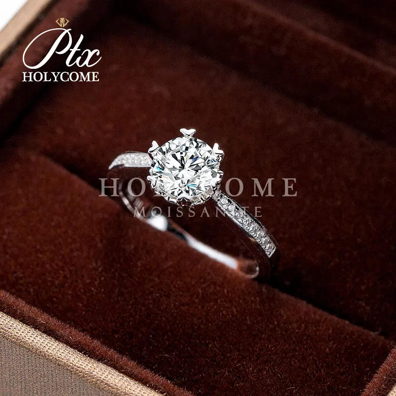 Ice crushed cut CZ Sterling Silver Engagement Ring 6.5mm Jewelry Supplier Plated Gold Holycome Jewelry Factory