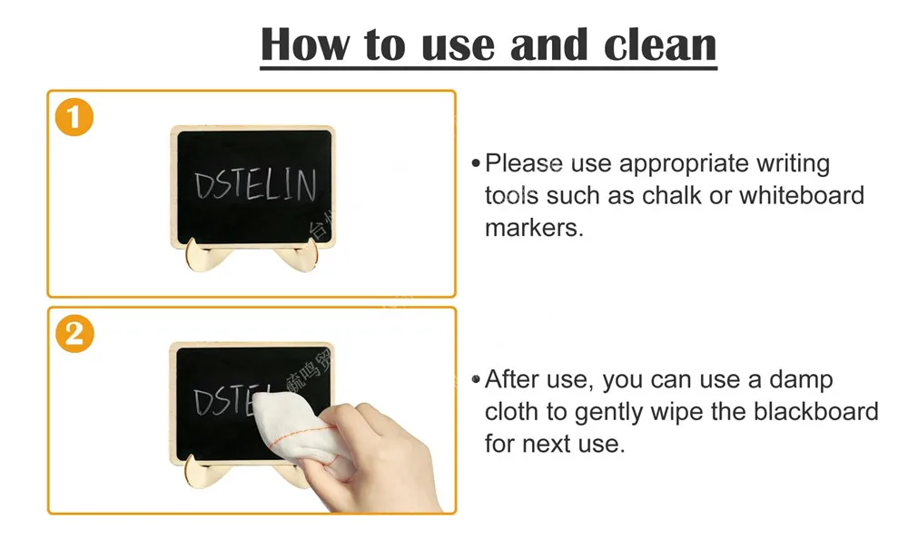 Mini Chalkboard Signs, Small blackboard Labels with Easel Stand, Wooden Blackboard for Table Numbers