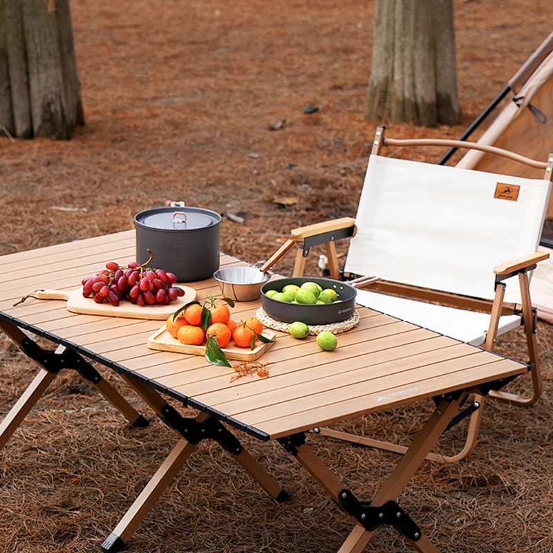 Deerland Manufacturer Outdoor Ultralight Roll Up Mini Aluminium BBQ Portable Picnic Easy Fold Camping Table