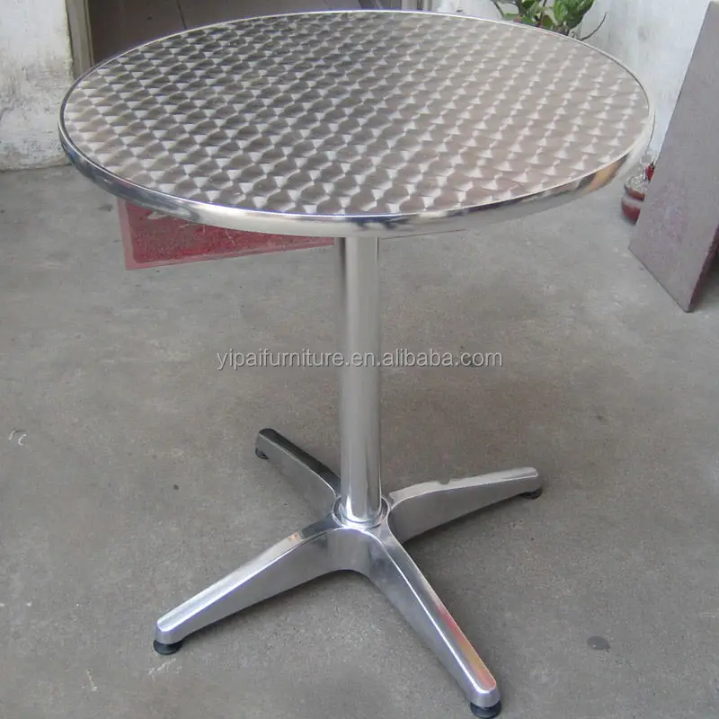 Tavern restaurant coffee shop Aluminum alloy table folding convenient dining table courtyard leisure barbecue small round table