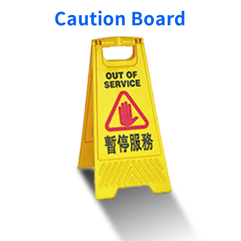Customized Yellow hanging/standing plastic out of service floor warning board caution sign