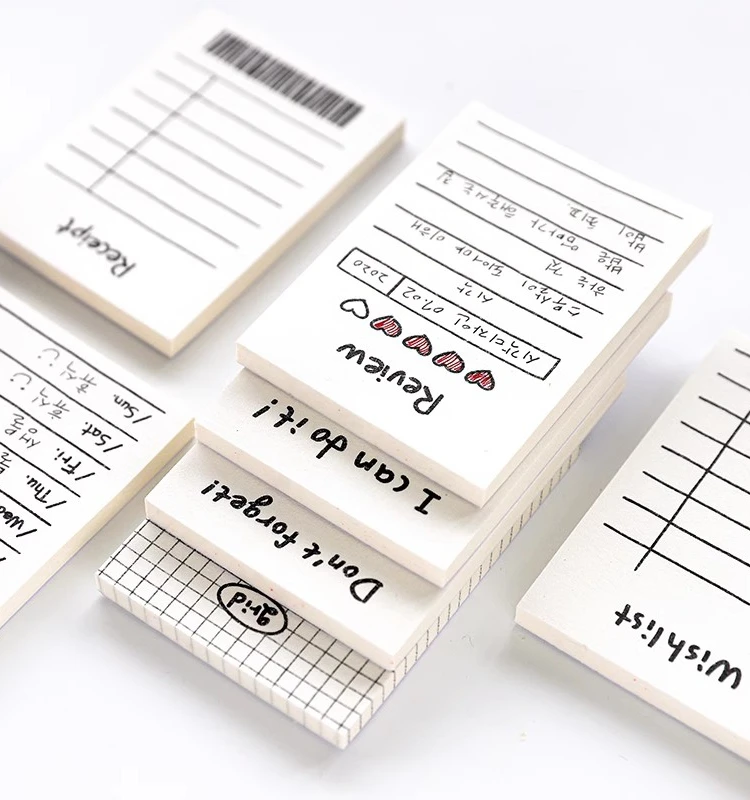 50pcs mini Planner Memo Pad Study Work Plan Notebook Functional Non-sticky List Notepad Paper School Office Supplies Stationery