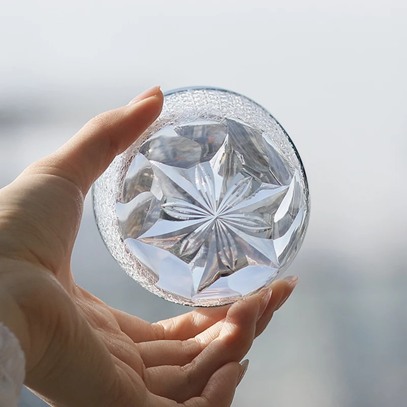 300ml Hand-Cut Beautiful Crystal Drinking Glass for Whisky and Wine Clear Glass Cup Tumbler with Engraving for Decoration