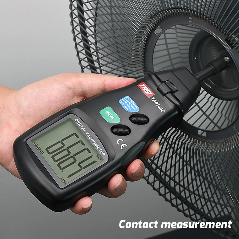TASI TA8146C Tachometer Contact/Non-contact LCD Speed Meter 2.5-99 999 RPM