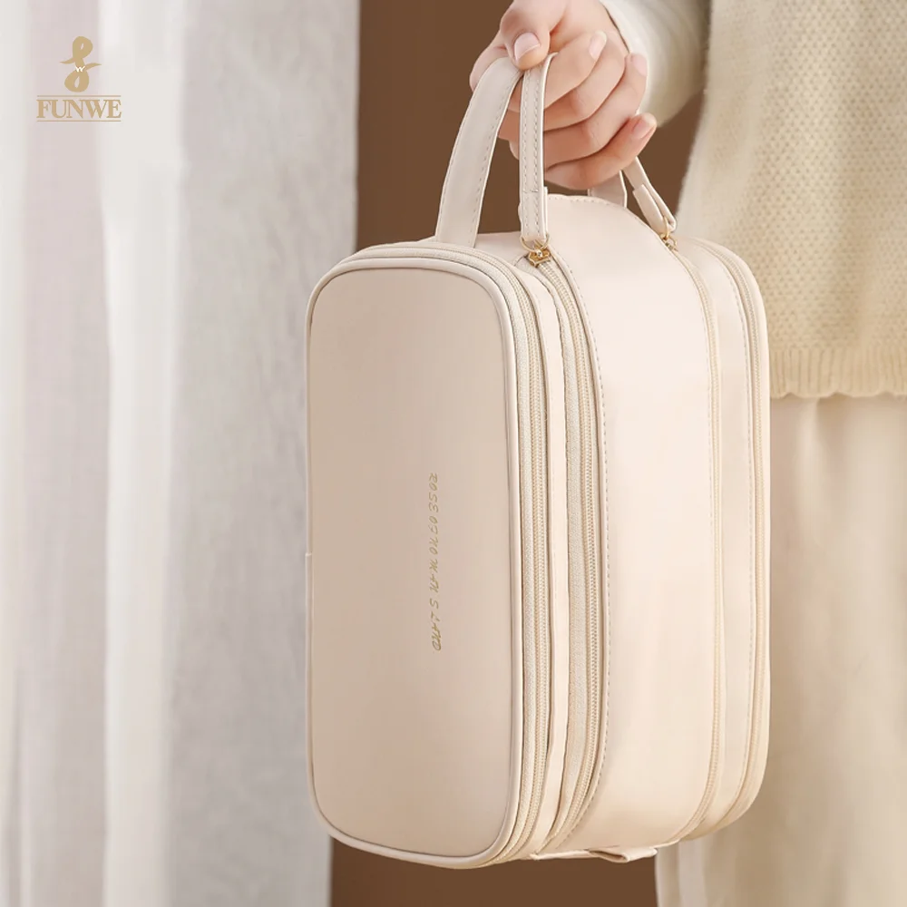 Factory Wholesale Travel Toiletry Large Capacity Waterproof Cosmetic Makeup Organizer for Women